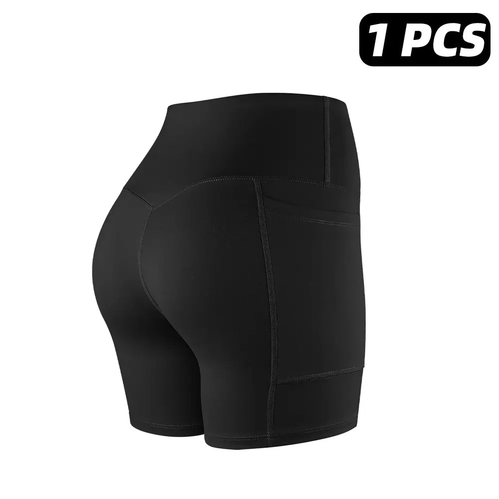 【LOCAL SHIPPING】1/3/4/6-PACK NO FRONT SEAM & BUTT LIFTING SHORTS with Pockets S-2XL - 2026 New Women'S High Waist Tummy Control 5'' Shorts with 1'' Elastic Waistband Yoga Wear Fitness Yoga Gym Activewear