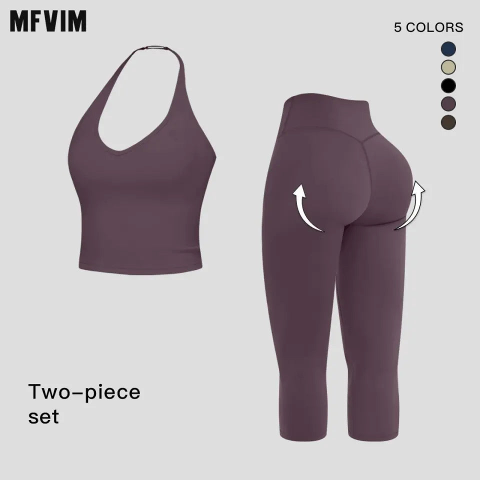 MFVIM Women'S 2-Piece Slimming Sports Set - Casual Commuter Tank Top Yoga Outfit, Gym Set for Workout & Gym Workout Women, 2 Piece Sets