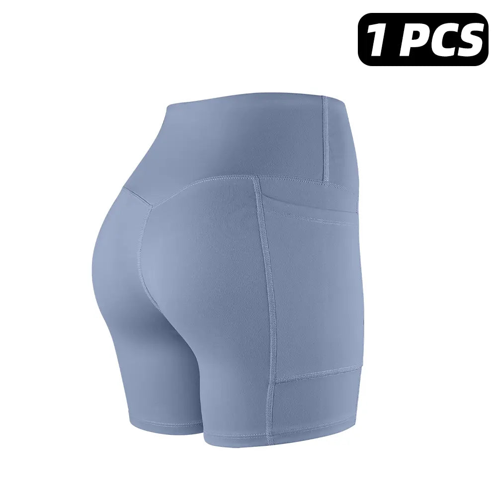 【LOCAL SHIPPING】1/3/4/6-PACK NO FRONT SEAM & BUTT LIFTING SHORTS with Pockets S-2XL - 2026 New Women'S High Waist Tummy Control 5'' Shorts with 1'' Elastic Waistband Yoga Wear Fitness Yoga Gym Activewear