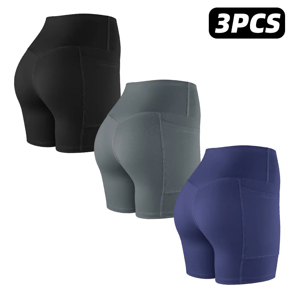 【LOCAL SHIPPING】1/3/4/6-PACK NO FRONT SEAM & BUTT LIFTING SHORTS with Pockets S-2XL - 2026 New Women'S High Waist Tummy Control 5'' Shorts with 1'' Elastic Waistband Yoga Wear Fitness Yoga Gym Activewear