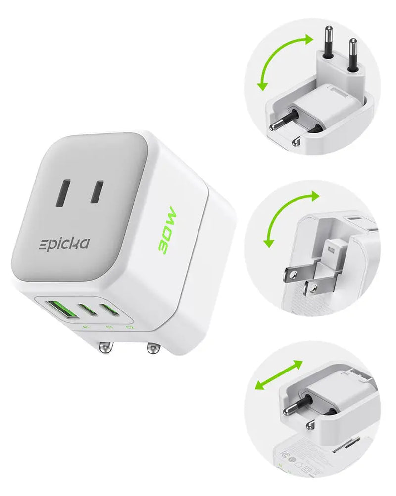 Hybrid Mini 30W Fast Charging Travel Adapter