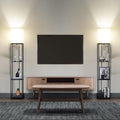 Floor Lamp with Shelves, Modern Square Standing Lamp with 3 Color Temperature Bulb, Corner Display Bookshelf Lamp for Living Room and Bedroom(Black)