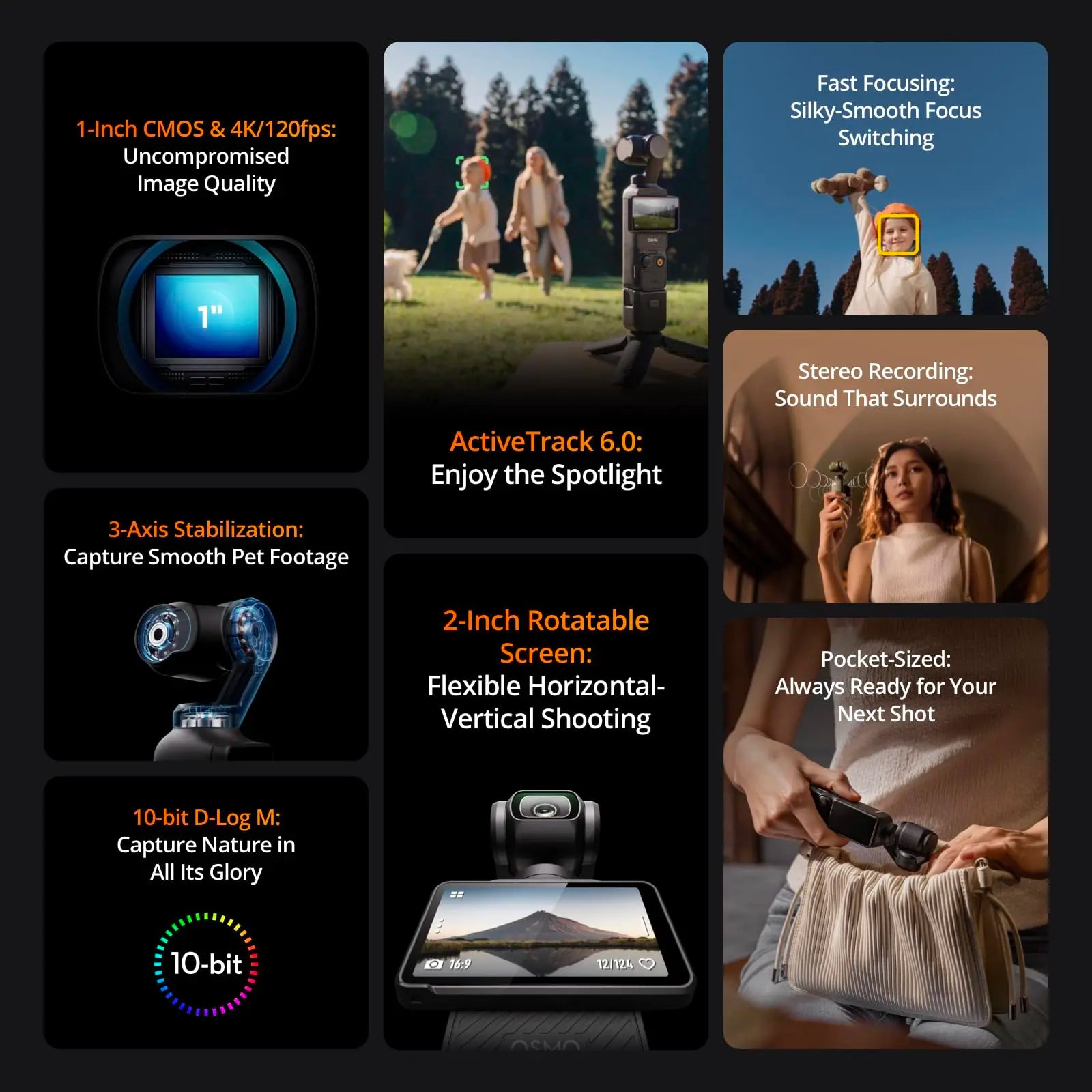 Capture Your World with the DJI Osmo Pocket 3: The Ultimate Vlogging Camera Featuring 1'' CMOS Sensor and Stunning 4K/120fps Video