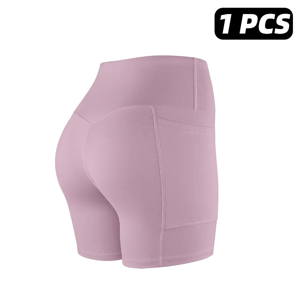 【LOCAL SHIPPING】1/3/4/6-PACK NO FRONT SEAM & BUTT LIFTING SHORTS with Pockets S-2XL - 2026 New Women'S High Waist Tummy Control 5'' Shorts with 1'' Elastic Waistband Yoga Wear Fitness Yoga Gym Activewear