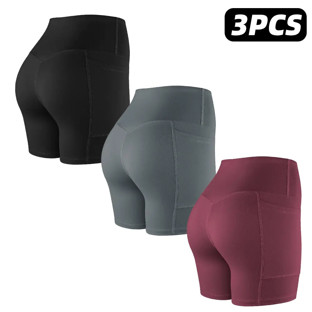 【LOCAL SHIPPING】1/3/4/6-PACK NO FRONT SEAM & BUTT LIFTING SHORTS with Pockets S-2XL - 2026 New Women'S High Waist Tummy Control 5'' Shorts with 1'' Elastic Waistband Yoga Wear Fitness Yoga Gym Activewear