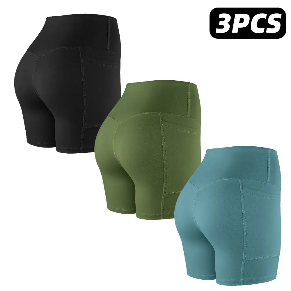 【LOCAL SHIPPING】1/3/4/6-PACK NO FRONT SEAM & BUTT LIFTING SHORTS with Pockets S-2XL - 2026 New Women'S High Waist Tummy Control 5'' Shorts with 1'' Elastic Waistband Yoga Wear Fitness Yoga Gym Activewear
