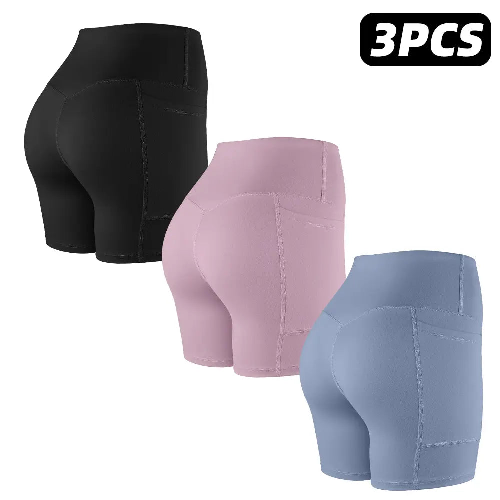 【LOCAL SHIPPING】1/3/4/6-PACK NO FRONT SEAM & BUTT LIFTING SHORTS with Pockets S-2XL - 2026 New Women'S High Waist Tummy Control 5'' Shorts with 1'' Elastic Waistband Yoga Wear Fitness Yoga Gym Activewear