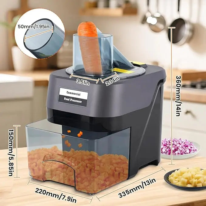 Effortless Meal Prep with the ULRICA 4-In-1 Electric Vegetable Cutter & Dicer – Your Ultimate Kitchen Companion for Quick and Easy Salad, French Fries, and Vegetable Slicing!