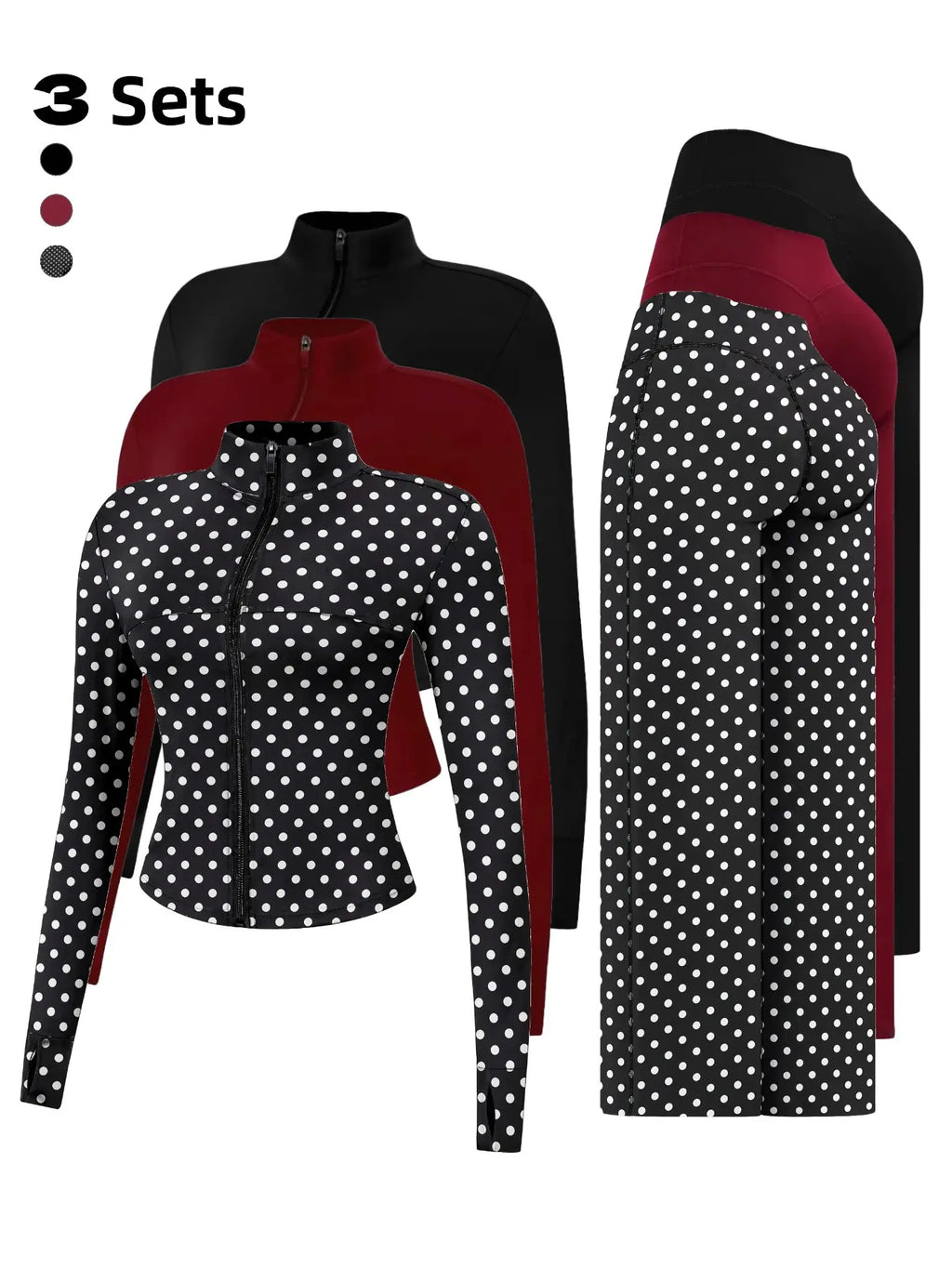 Yoga Set for Women, Long Sleeve Fitted Jacket + High Waist Pants, Quick Dry Sportswear for All Seasons, Perfect for Gym & Daily Wear