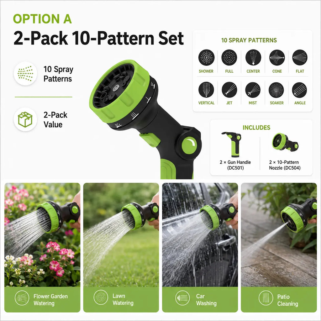 RAINPOINT DIY Hose Sprinkler - Interchangeable Sprinkler Head, Garden Hose Sprinkler with Adjustable Flow Control, Suitable for Watering Flowers, Washing Cars, Cleaning Pets, Thumb Control.