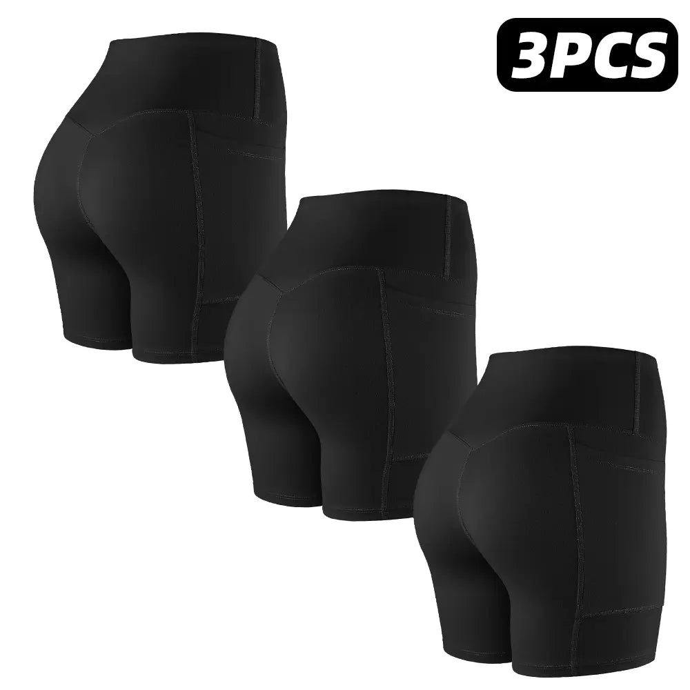 【LOCAL SHIPPING】1/3/4/6-PACK NO FRONT SEAM & BUTT LIFTING SHORTS with Pockets S-2XL - 2026 New Women'S High Waist Tummy Control 5'' Shorts with 1'' Elastic Waistband Yoga Wear Fitness Yoga Gym Activewear