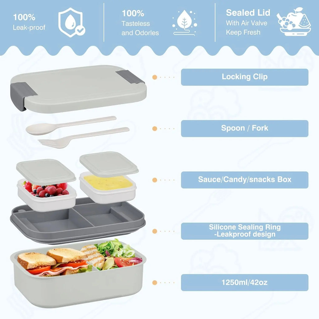 Elevate Your Lunch Experience with the Summerwins Bento Lunch Box Set - Complete with 10.5Oz Soup Thermo Food Jar, Leak-Proof Compartments, and Stylish Lunch Bag for Adults and Kids - Perfect for School, Travel, and Office!