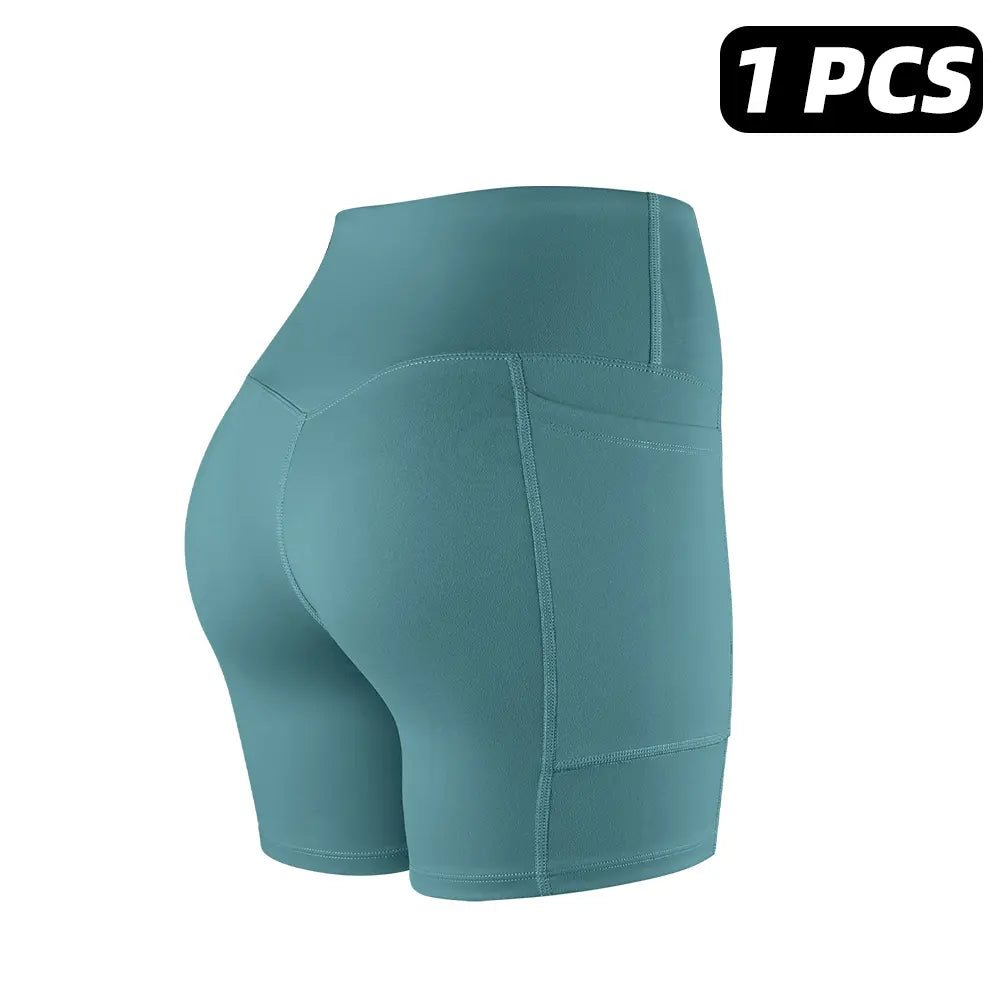 【LOCAL SHIPPING】1/3/4/6-PACK NO FRONT SEAM & BUTT LIFTING SHORTS with Pockets S-2XL - 2026 New Women'S High Waist Tummy Control 5'' Shorts with 1'' Elastic Waistband Yoga Wear Fitness Yoga Gym Activewear