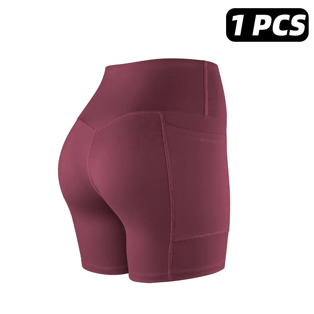 【LOCAL SHIPPING】1/3/4/6-PACK NO FRONT SEAM & BUTT LIFTING SHORTS with Pockets S-2XL - 2026 New Women'S High Waist Tummy Control 5'' Shorts with 1'' Elastic Waistband Yoga Wear Fitness Yoga Gym Activewear