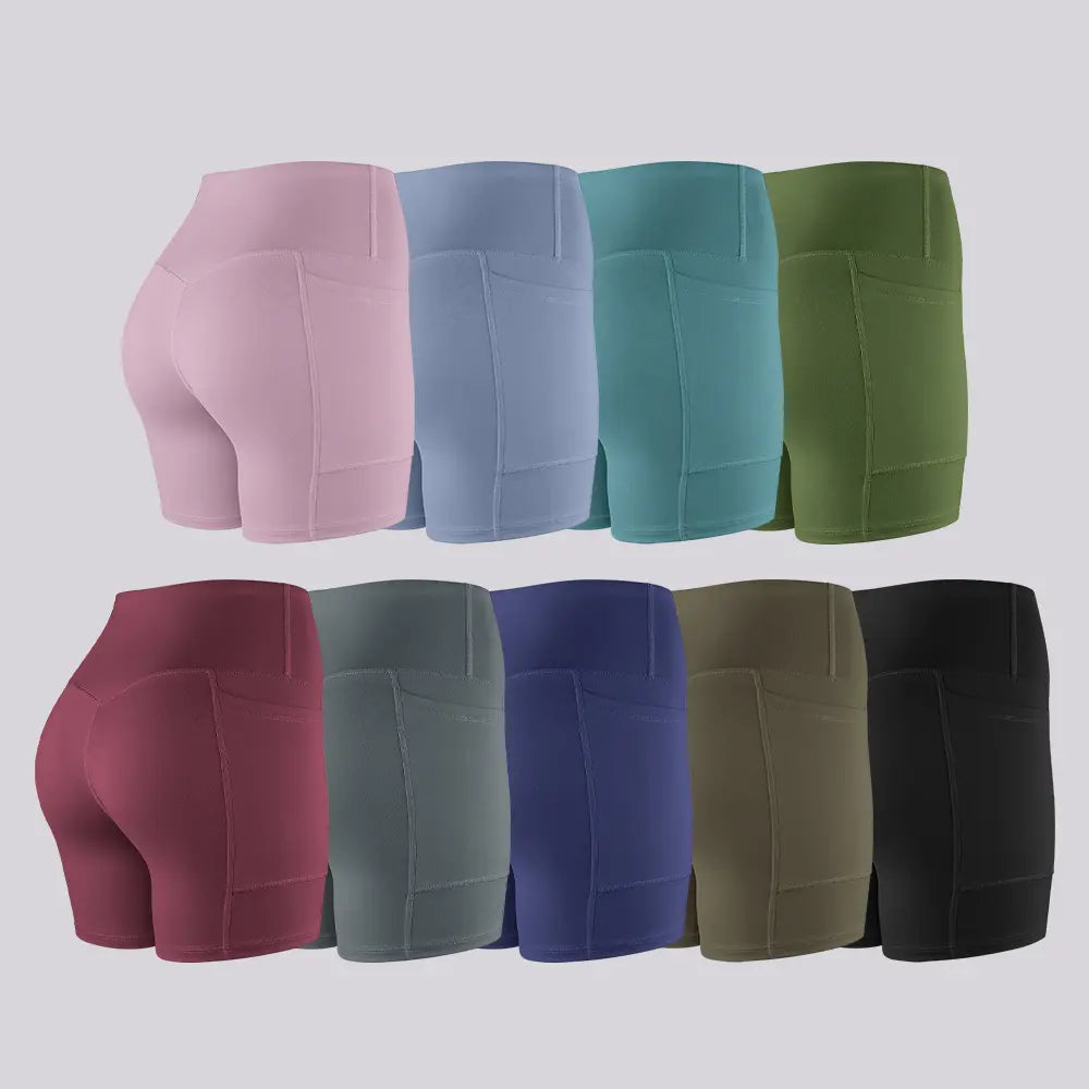 【LOCAL SHIPPING】1/3/4/6-PACK NO FRONT SEAM & BUTT LIFTING SHORTS with Pockets S-2XL - 2026 New Women'S High Waist Tummy Control 5'' Shorts with 1'' Elastic Waistband Yoga Wear Fitness Yoga Gym Activewear