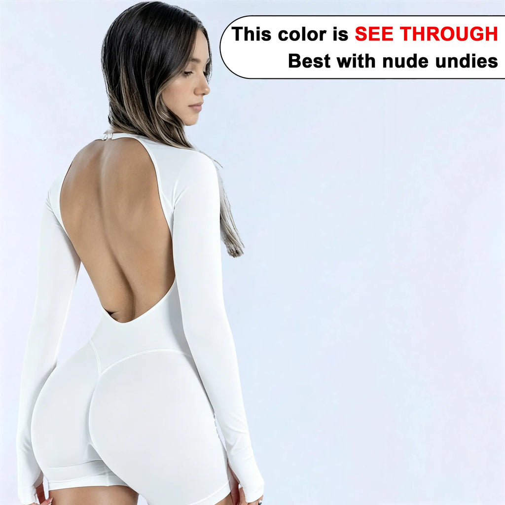 Elevate Your Workout with the DENFY Impact Long Sleeve One Piece Unitard - Ultimate Fitness Gym Bralette for All Seasons
