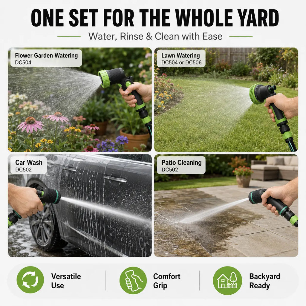 RAINPOINT DIY Hose Sprinkler - Interchangeable Sprinkler Head, Garden Hose Sprinkler with Adjustable Flow Control, Suitable for Watering Flowers, Washing Cars, Cleaning Pets, Thumb Control.