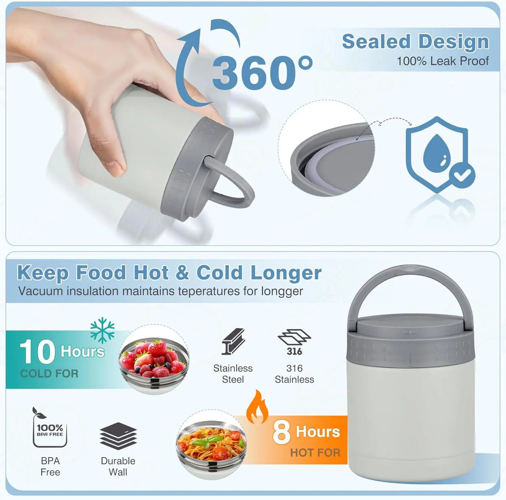 Elevate Your Lunch Experience with the Summerwins Bento Lunch Box Set - Complete with 10.5Oz Soup Thermo Food Jar, Leak-Proof Compartments, and Stylish Lunch Bag for Adults and Kids - Perfect for School, Travel, and Office!