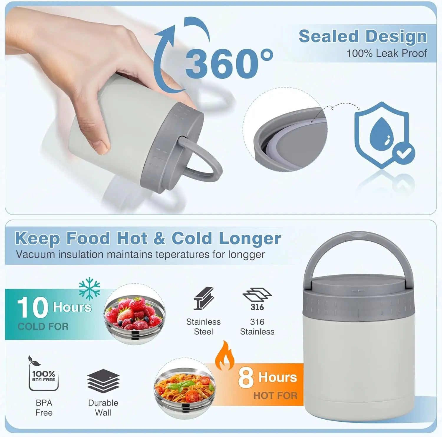 Elevate Your Lunch Experience with the Summerwins Bento Lunch Box Set - Complete with 10.5Oz Soup Thermo Food Jar, Leak-Proof Compartments, and Stylish Lunch Bag for Adults and Kids - Perfect for School, Travel, and Office!