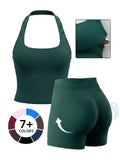 High-Waisted Backless Yoga Set, Quick-Dry Fitness Wear, Enhances Butt Lift, Ideal for Workout & Exercise, Comfortable & Stylish Design