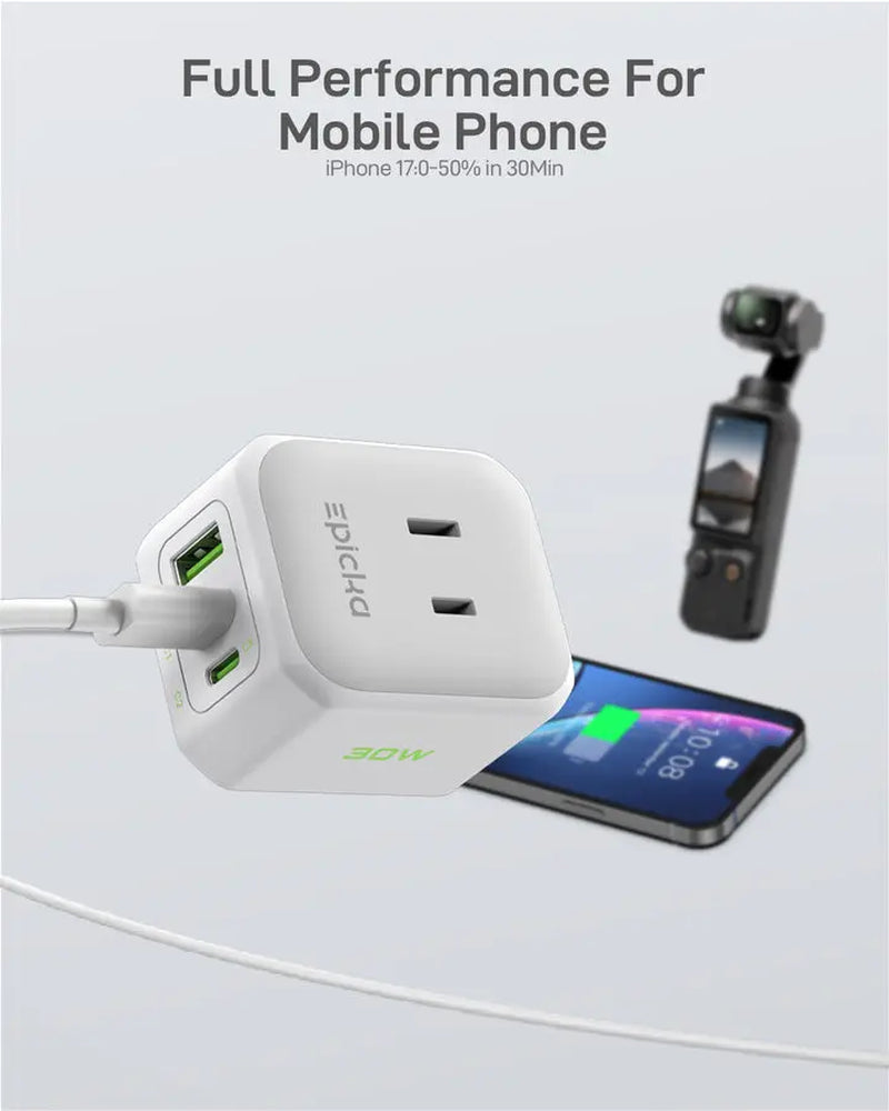 Hybrid Mini 30W Fast Charging Travel Adapter
