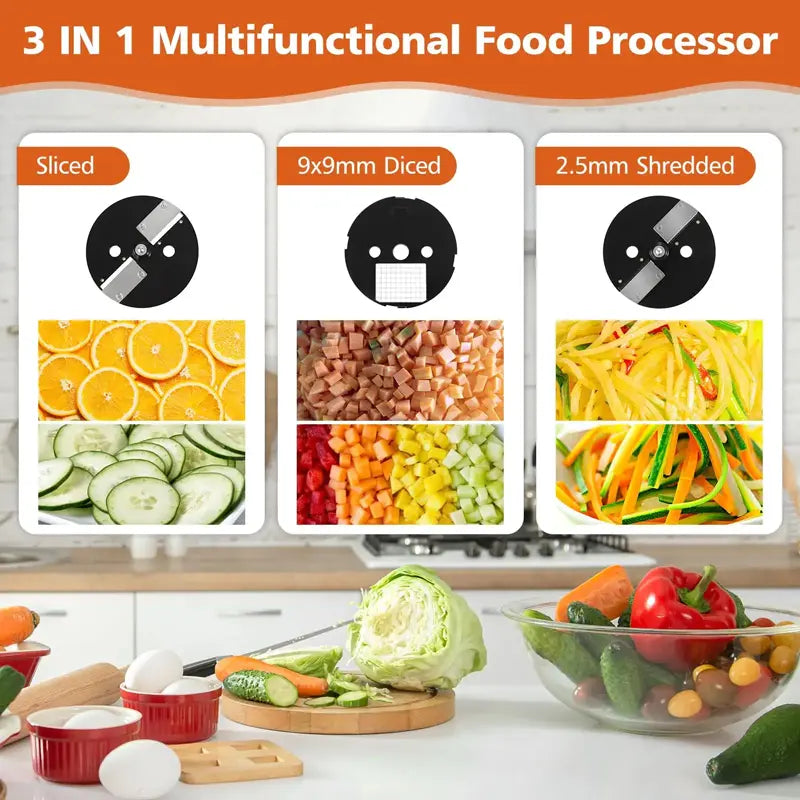 Effortless Meal Prep with the ULRICA 4-In-1 Electric Vegetable Cutter & Dicer – Your Ultimate Kitchen Companion for Quick and Easy Salad, French Fries, and Vegetable Slicing!