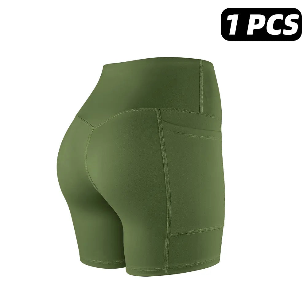 【LOCAL SHIPPING】1/3/4/6-PACK NO FRONT SEAM & BUTT LIFTING SHORTS with Pockets S-2XL - 2026 New Women'S High Waist Tummy Control 5'' Shorts with 1'' Elastic Waistband Yoga Wear Fitness Yoga Gym Activewear