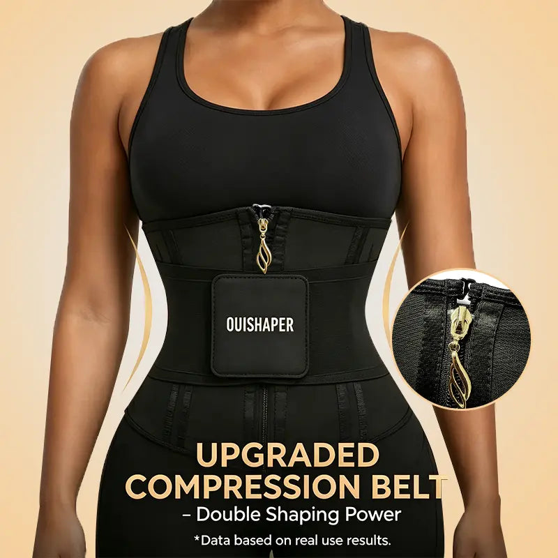 QUISHAPER Breathable Waist Trainer Belt Cincher Trimmer Tummy Control Body Shaper Women and Men for Corset Sport Workout Postpartum Belly Band Gym Beauty Shapewear Girdle Zipper Hooks Womenswear