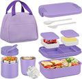 Elevate Your Lunch Experience with the Summerwins Bento Lunch Box Set - Complete with 10.5Oz Soup Thermo Food Jar, Leak-Proof Compartments, and Stylish Lunch Bag for Adults and Kids - Perfect for School, Travel, and Office!